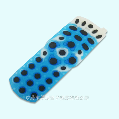 藍(lán)色款式DVD機遙控器硅膠按鍵——油墨導(dǎo)電