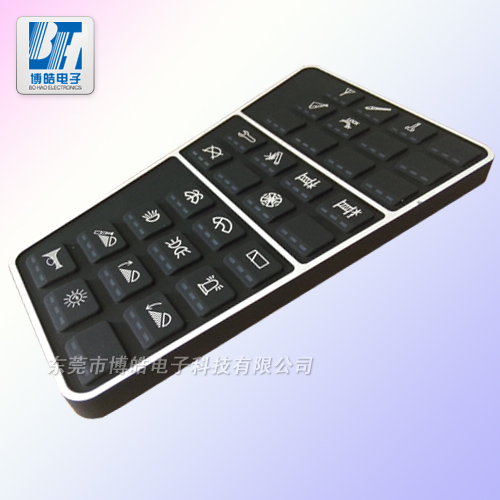 起重機專業控制器硅膠按鍵 二次成型+絲印+噴涂+鐳雕